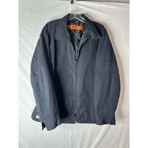 Vintage Red Kap Quilted Lined Work Jacket Charcoal Gray men's Size Large